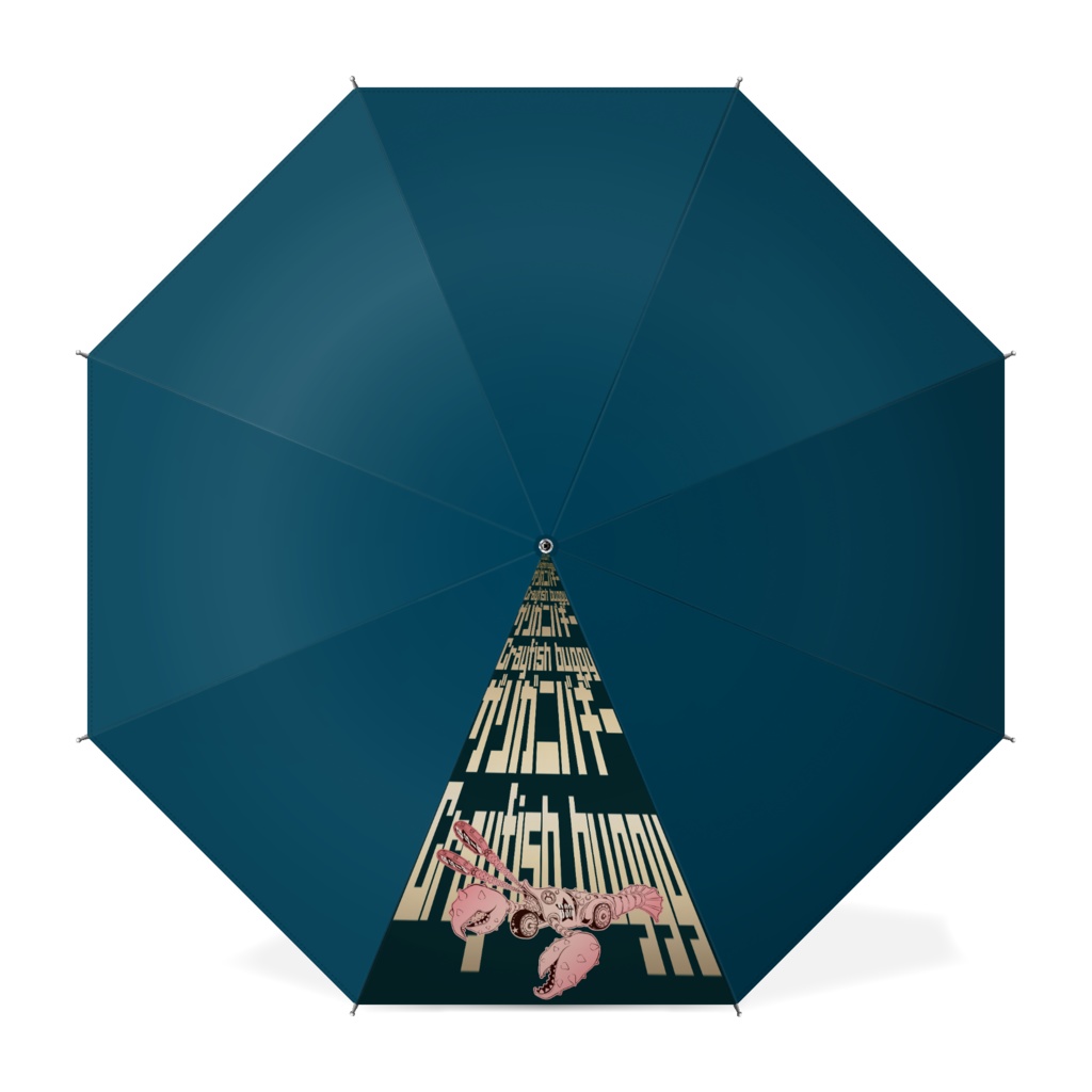 ★ザリガニバギー★傘★ブラック＆ネイビー★プリント【ピンク＆ゴールド】★