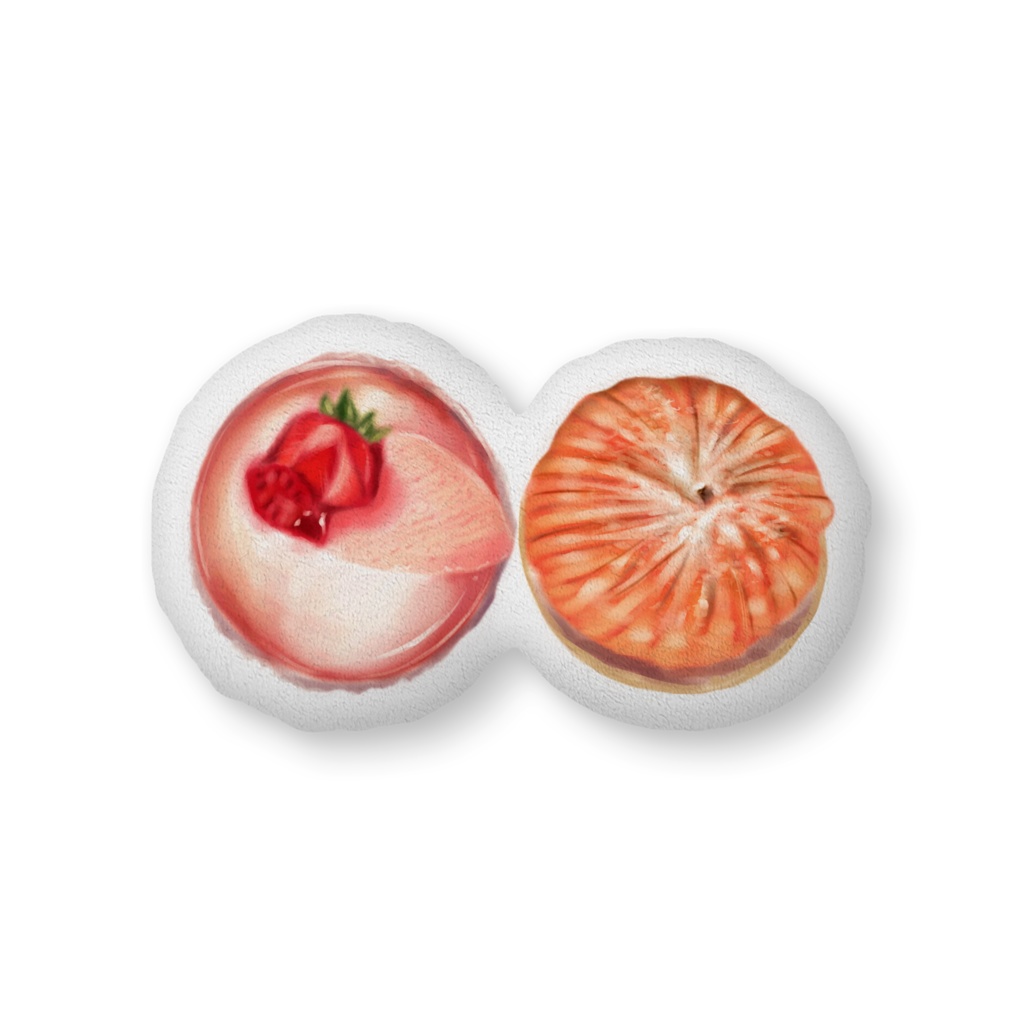 ★ケーキふかふかクッション(中)★苺ムース&シュークリーム★