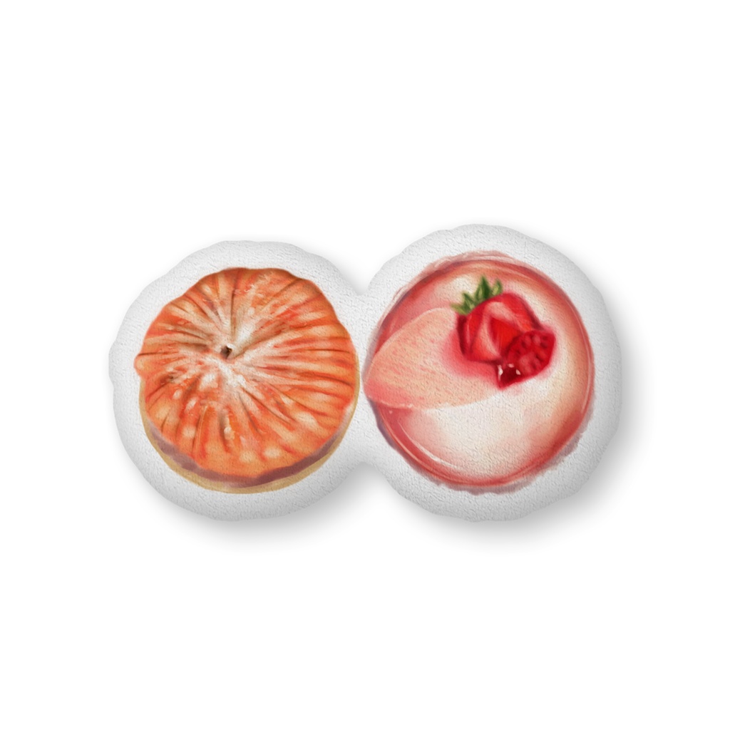 ★ケーキふかふかクッション(中)★苺ムース&シュークリーム★