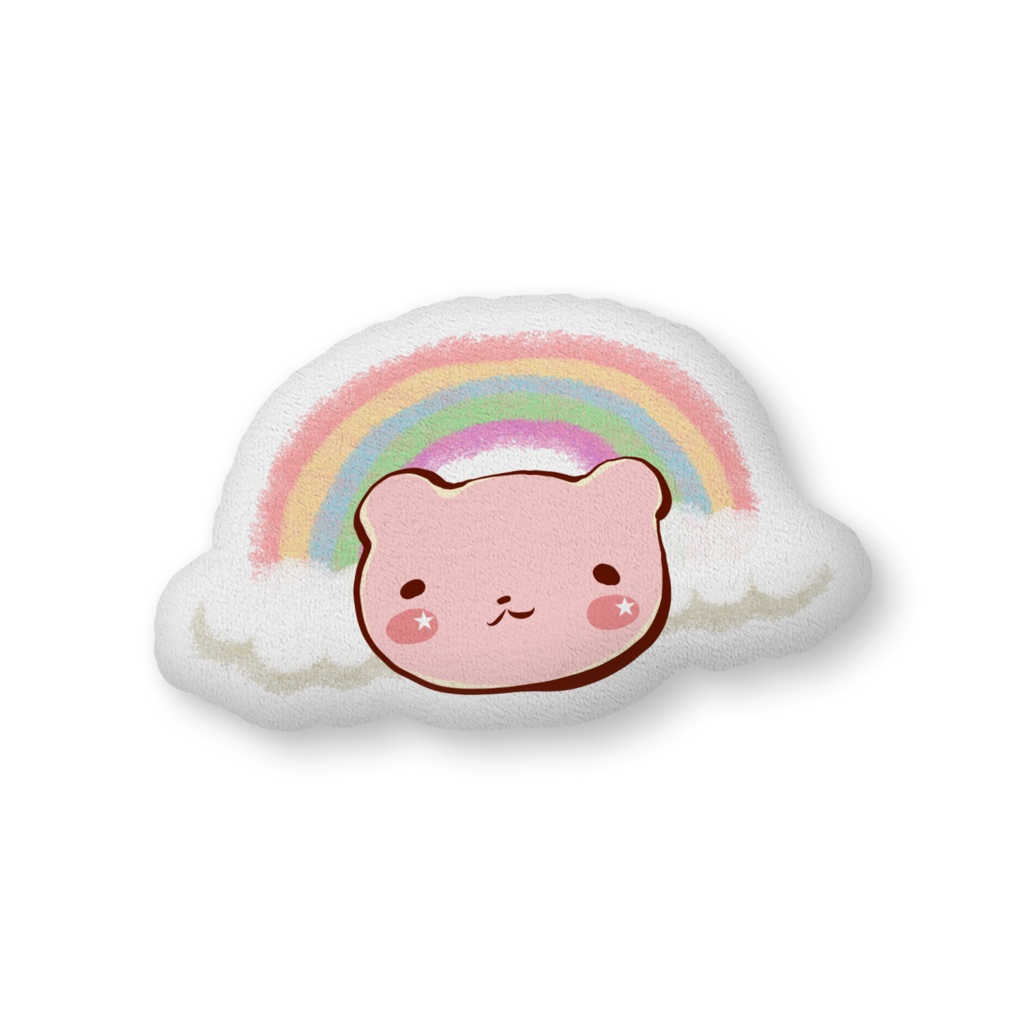 ★ヘロクマレインボー☆ふわふわクッション（中）01★