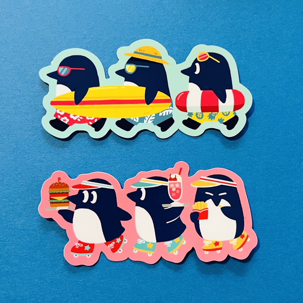 3色ペンギンステッカー