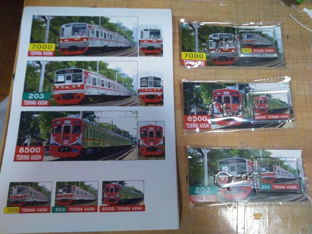 ジャカルタの東急8500系引退記念キーホルダー