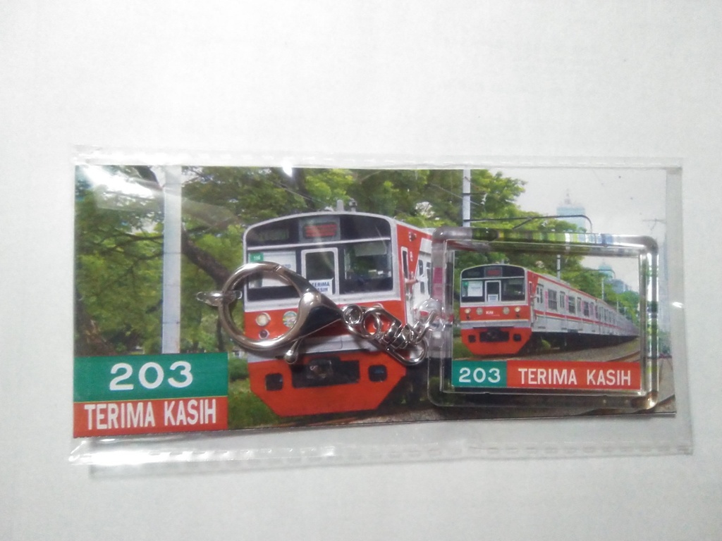 ジャカルタの203系引退記念キーホルダー
