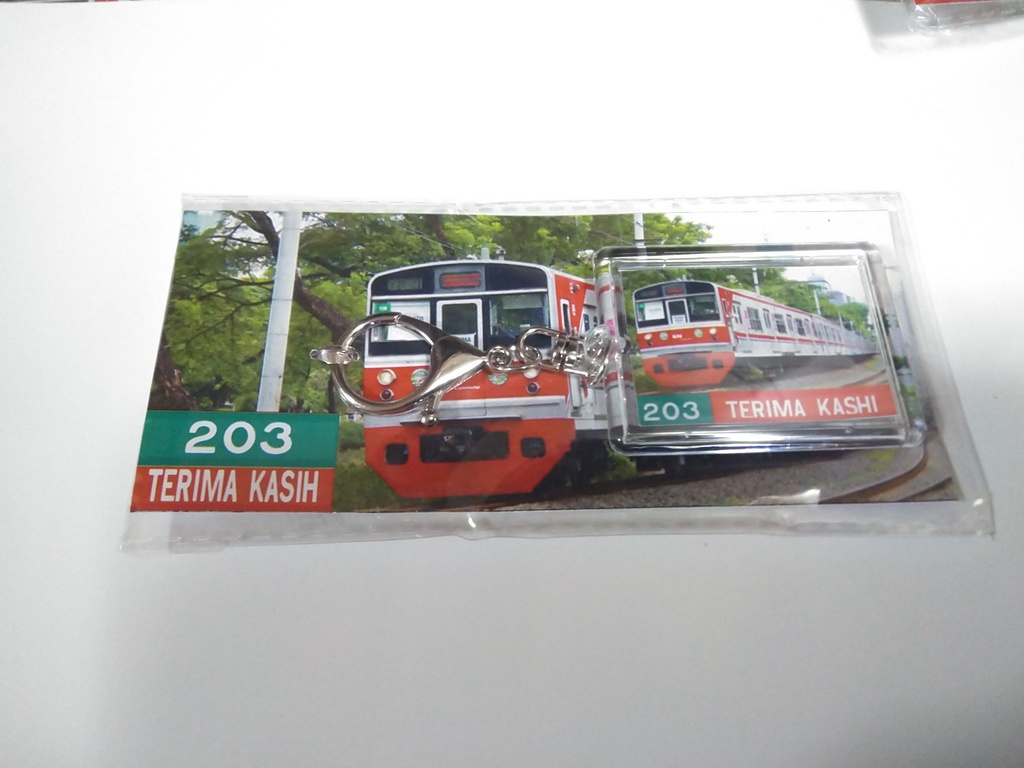 ジャカルタの203系引退記念キーホルダー