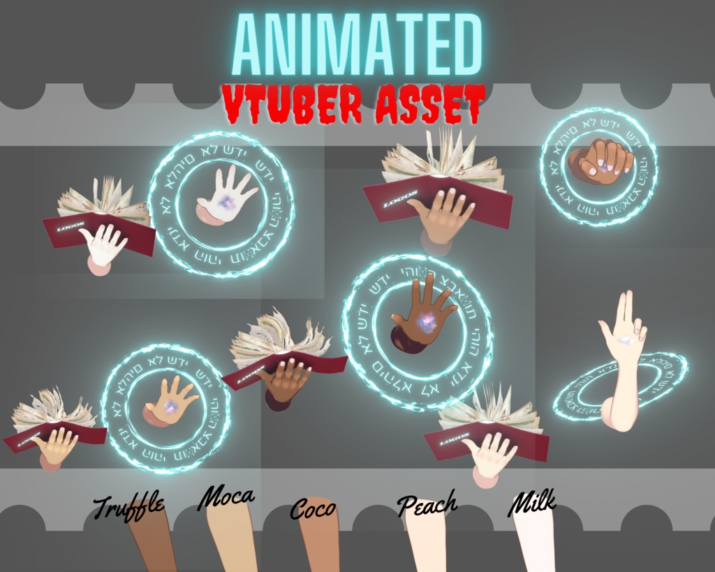 Animated magical vtuber asset, vtuber hands Asset for vts, Twitch Redeem【VTuber素材】小物を持つ手, アニメーション Vtuber アセット