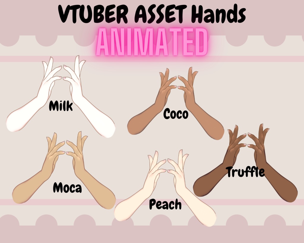 Animated Vtuber Asset shy hands holding face【VTuber素材】小物を持つ手, アニメーション Vtuber アセット