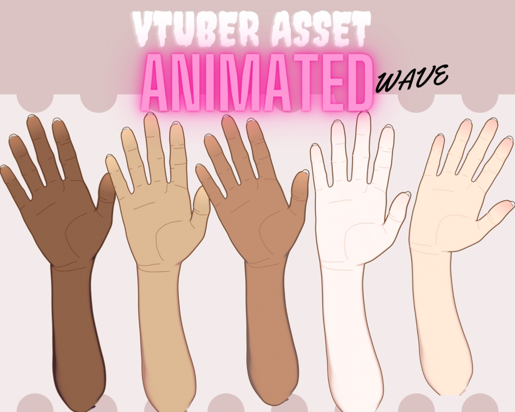 Animated Vtuber Asset hands - wave| vtuber hand asset | vtuber asset hands| Twitch Asset|Twitch redeem, VTuber hands| Vtuber accessory【VTuber素材】小物を持つ手, アニメーション Vtuber アセット