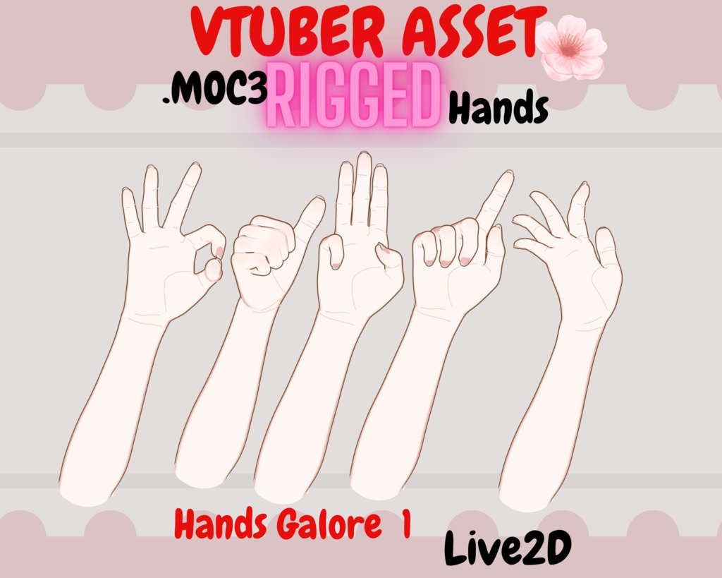 Rigged vtuber hands asset |Animated- Vtuber hands (vol1)| Twitch Asset |Twitch redeem, VTuber hands| Vtuber accessory, live2d asset, VTS