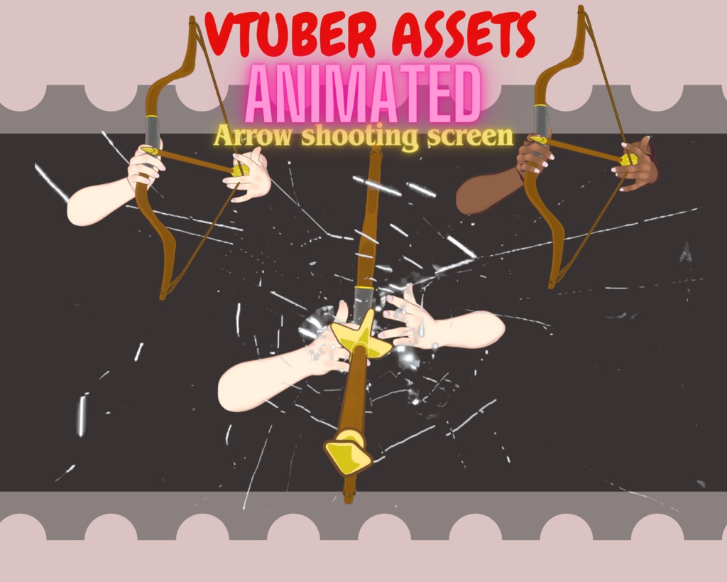 Arrow Strike Animation - VTuber Hands Animated Asset for Twitch/ Twitch Redeem/ Vtubestudio Asset. 【VTuber素材】小物を持つ手, アニメーション Vtuber アセット