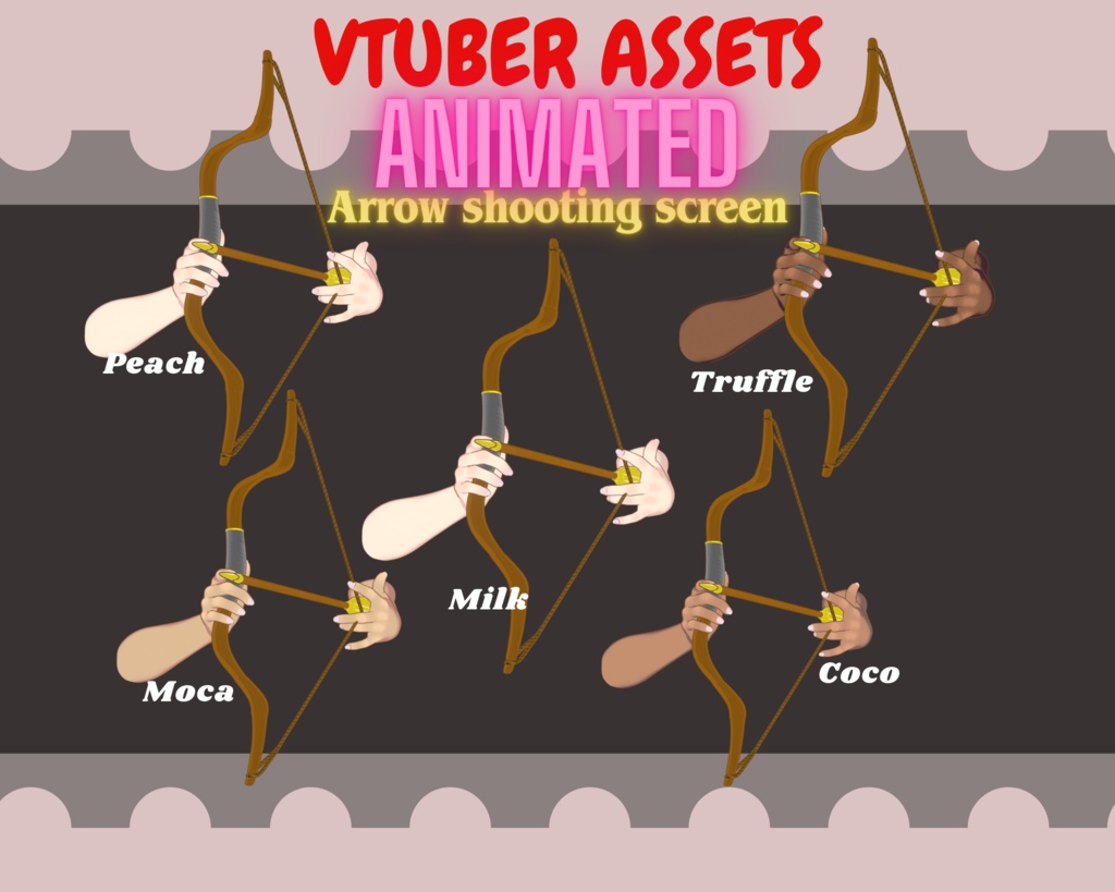 Arrow Strike Animation - VTuber Hands Animated Asset for Twitch/ Twitch Redeem/ Vtubestudio Asset. 【VTuber素材】小物を持つ手, アニメーション Vtuber アセット