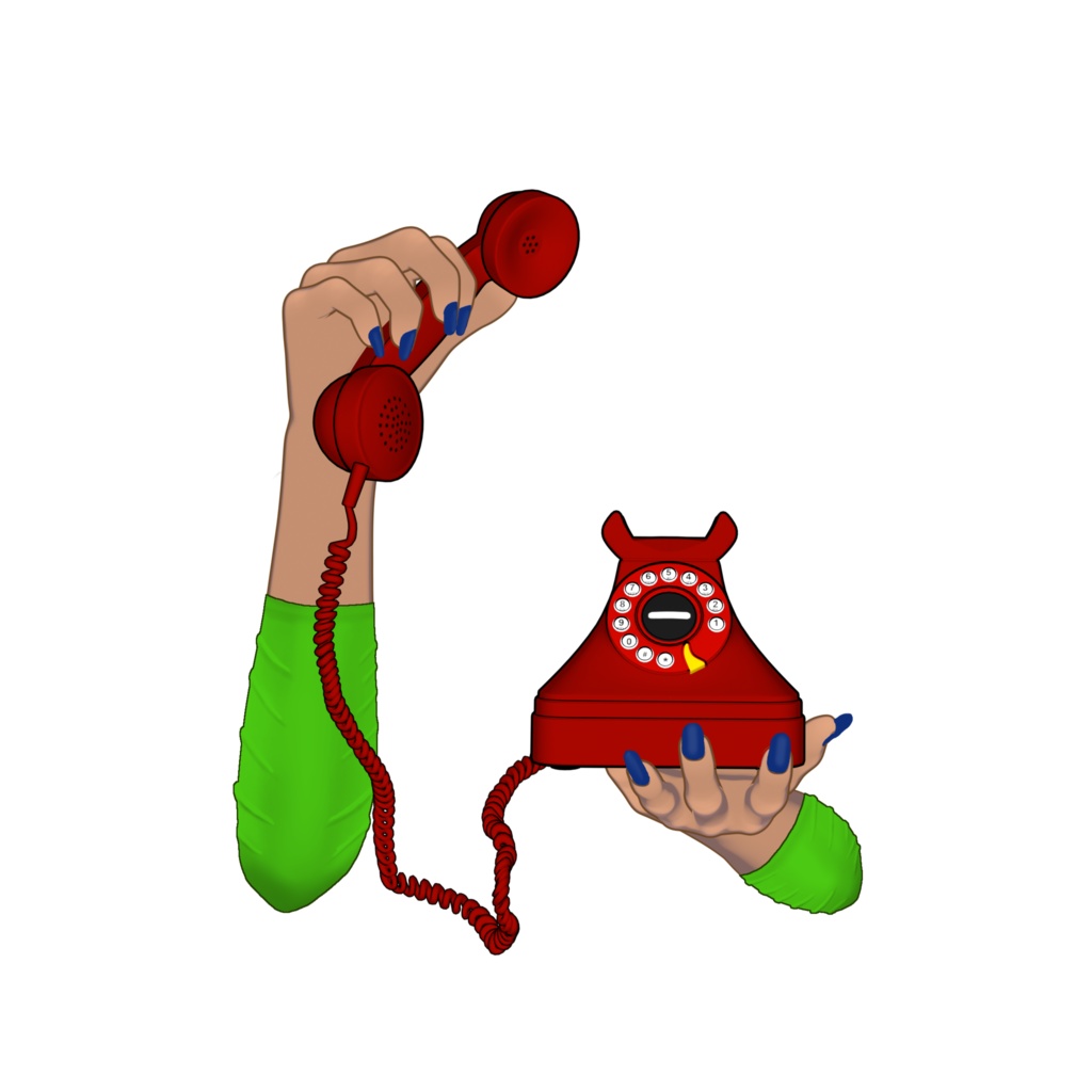 Rigged, Animated- Vtuber hands Asset | Retro phone | Twitch Asset |Twitch redeem, Vtuber accessory, live2d asset, VTS【VTuber素材】小物を持つ手, アニメーション Vtuber アセット