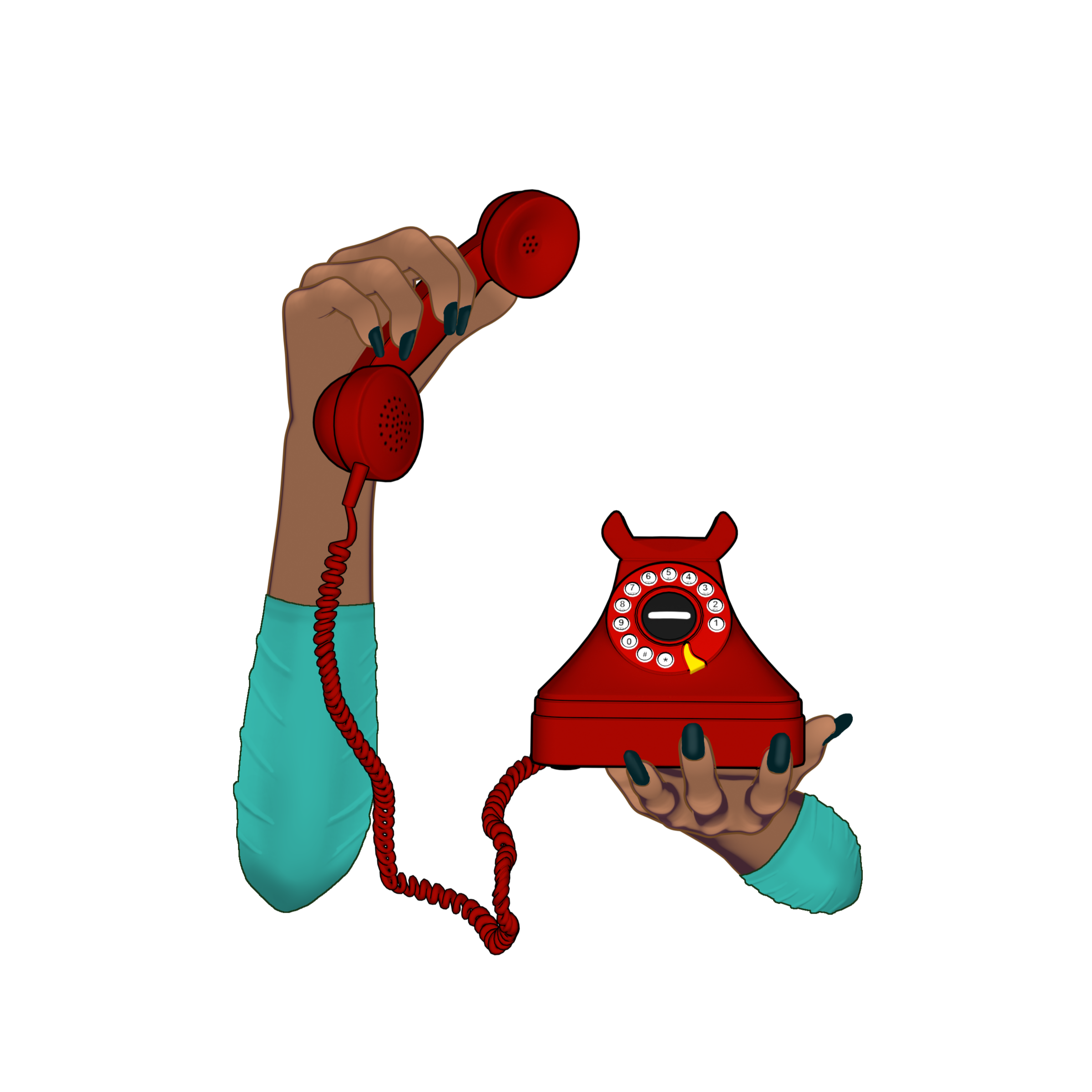 Rigged, Animated- Vtuber hands Asset | Retro phone | Twitch Asset ...