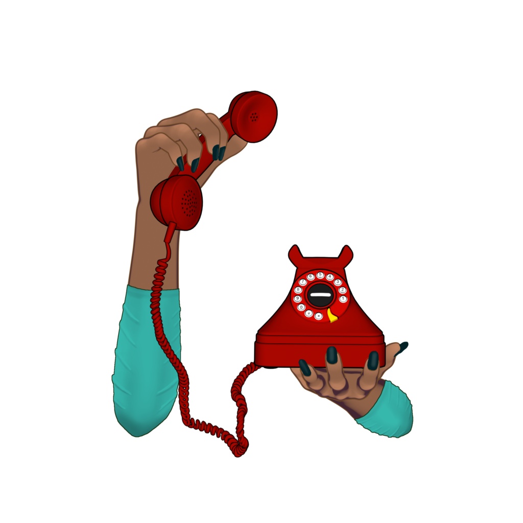 Rigged, Animated- Vtuber hands Asset | Retro phone | Twitch Asset |Twitch redeem, Vtuber accessory, live2d asset, VTS【VTuber素材】小物を持つ手, アニメーション Vtuber アセット