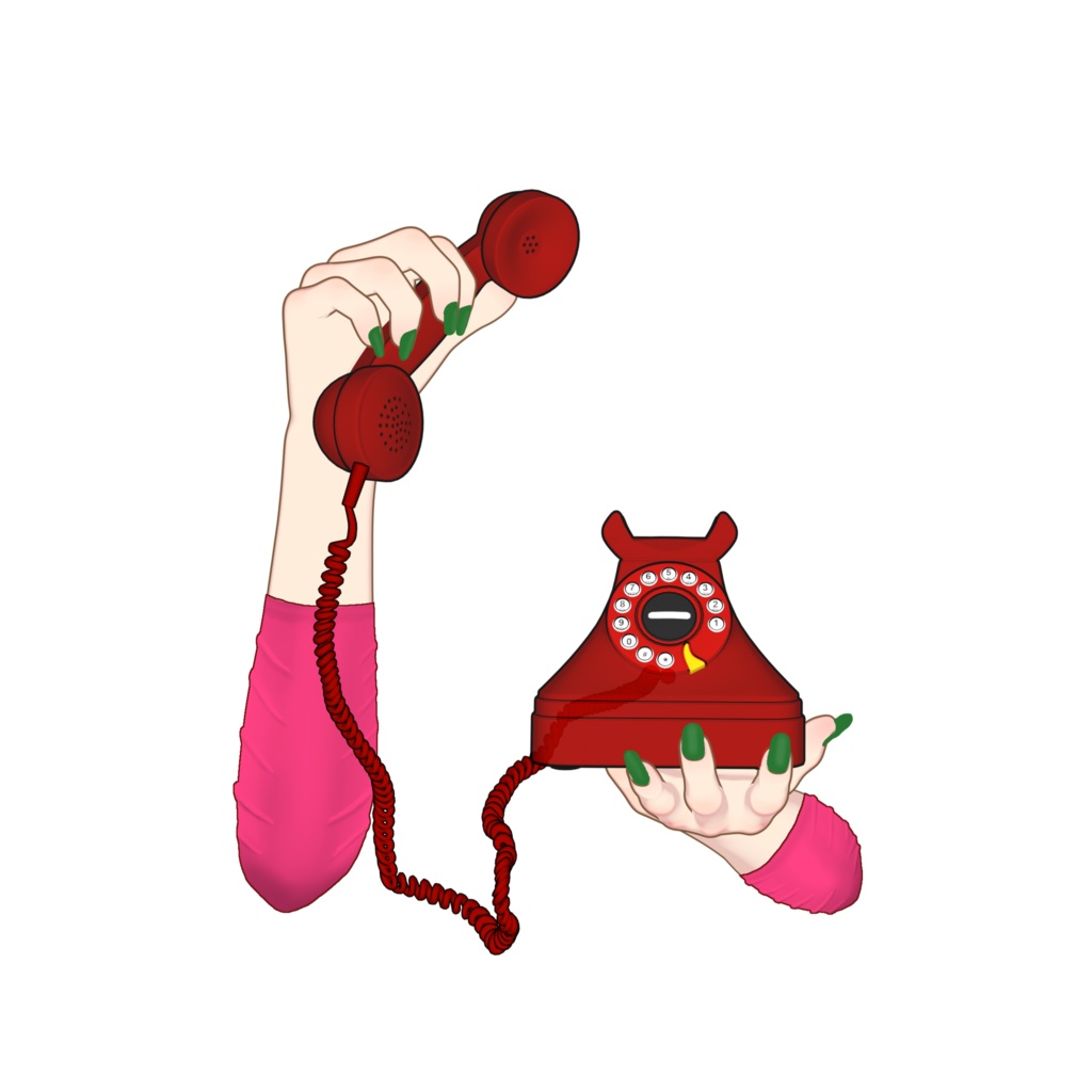 Rigged, Animated- Vtuber hands Asset | Retro phone | Twitch Asset |Twitch redeem, Vtuber accessory, live2d asset, VTS【VTuber素材】小物を持つ手, アニメーション Vtuber アセット