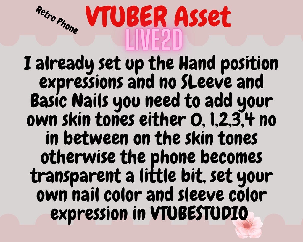 Rigged, Animated- Vtuber hands Asset | Retro phone | Twitch Asset |Twitch redeem, Vtuber accessory, live2d asset, VTS【VTuber素材】小物を持つ手, アニメーション Vtuber アセット