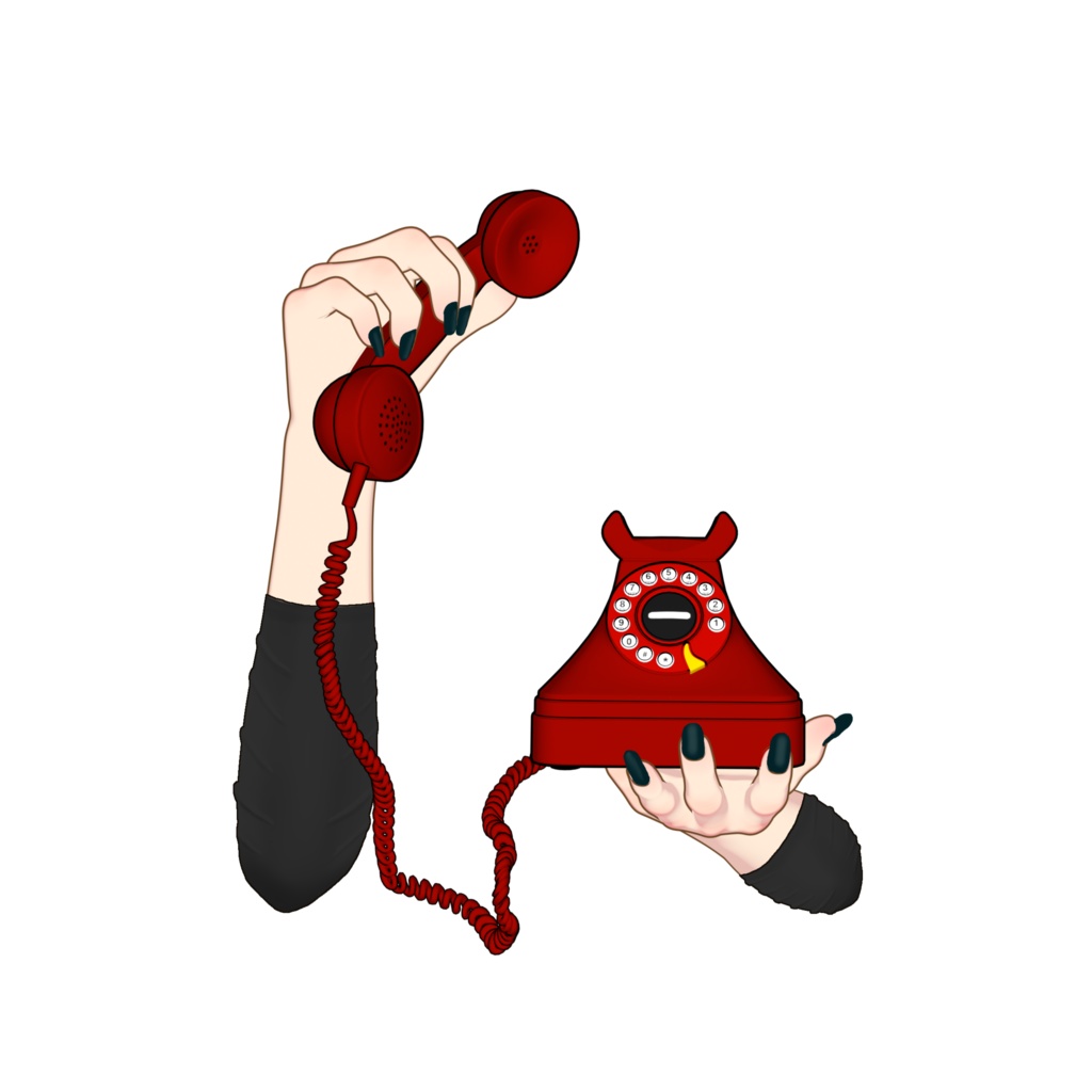 Rigged, Animated- Vtuber hands Asset | Retro phone | Twitch Asset |Twitch redeem, Vtuber accessory, live2d asset, VTS【VTuber素材】小物を持つ手, アニメーション Vtuber アセット