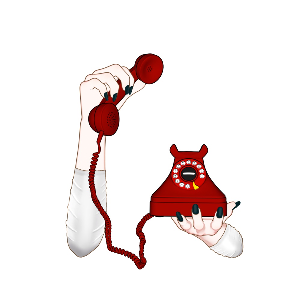 Rigged, Animated- Vtuber hands Asset | Retro phone | Twitch Asset |Twitch redeem, Vtuber accessory, live2d asset, VTS【VTuber素材】小物を持つ手, アニメーション Vtuber アセット