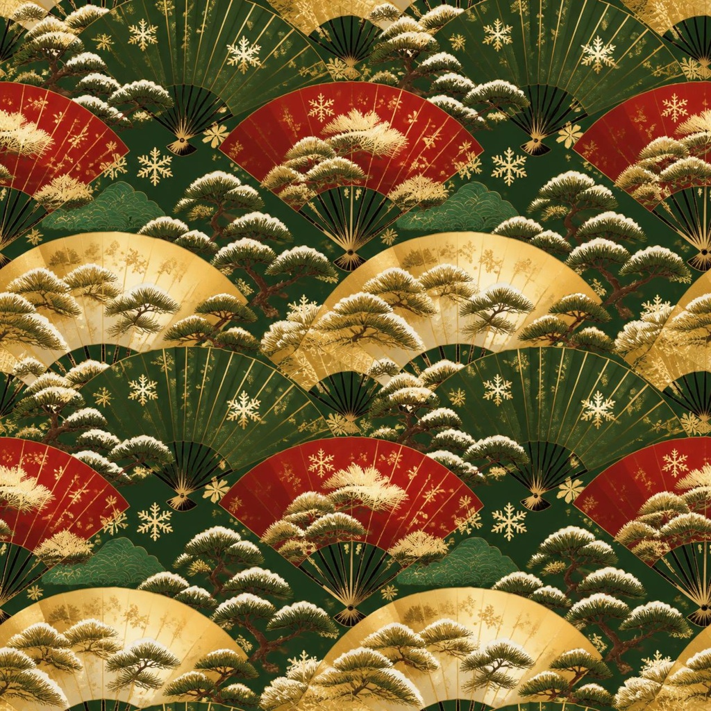 和風クリスマス10枚セット|Japanese Christmas Digital Paper 10 Sheets