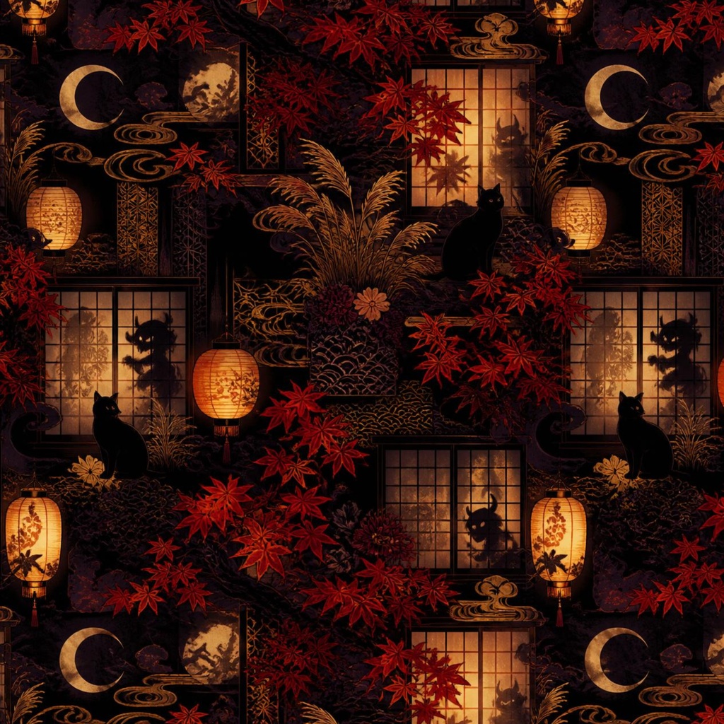 幻想和風ハロウィン10枚セット|Mystical Japanese Halloween 10 Sheets