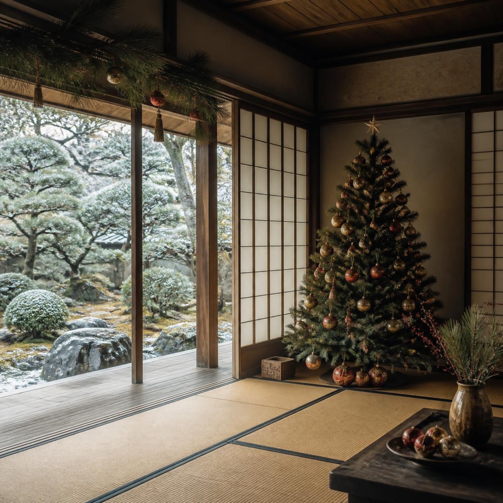 和室のクリスマス10枚セット|Traditional Japanese Christmas Room 10 Sheets