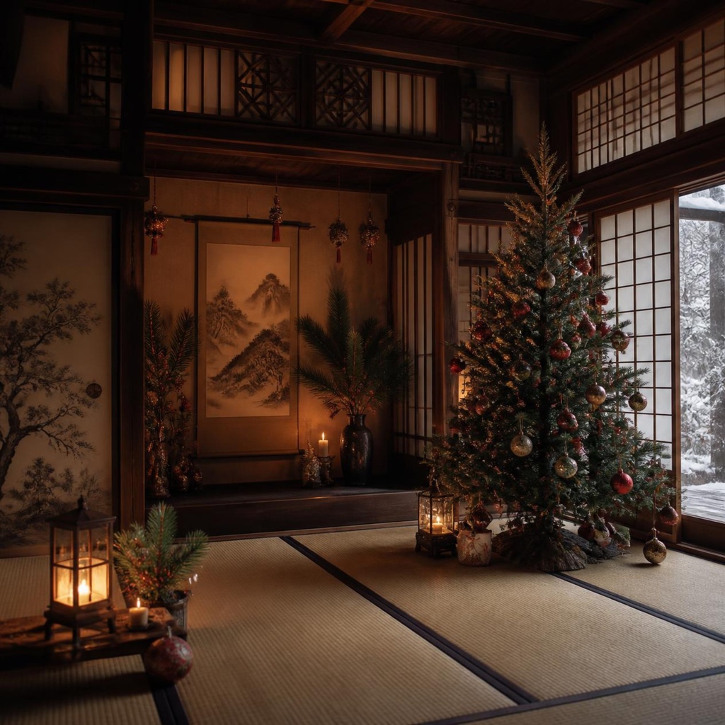 和室のクリスマス10枚セット|Traditional Japanese Christmas Room 10 Sheets