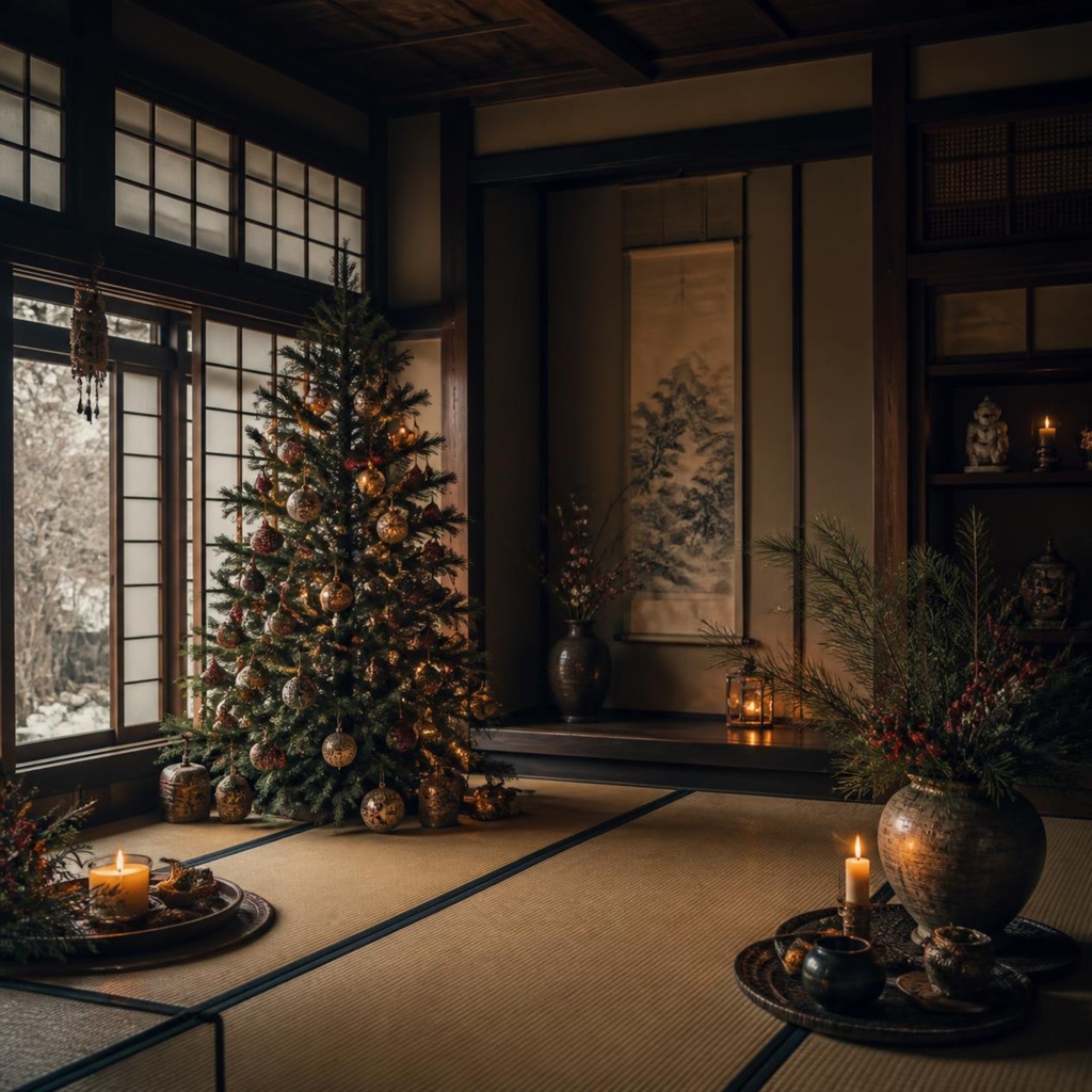 和室のクリスマス10枚セット|Traditional Japanese Christmas Room 10 Sheets