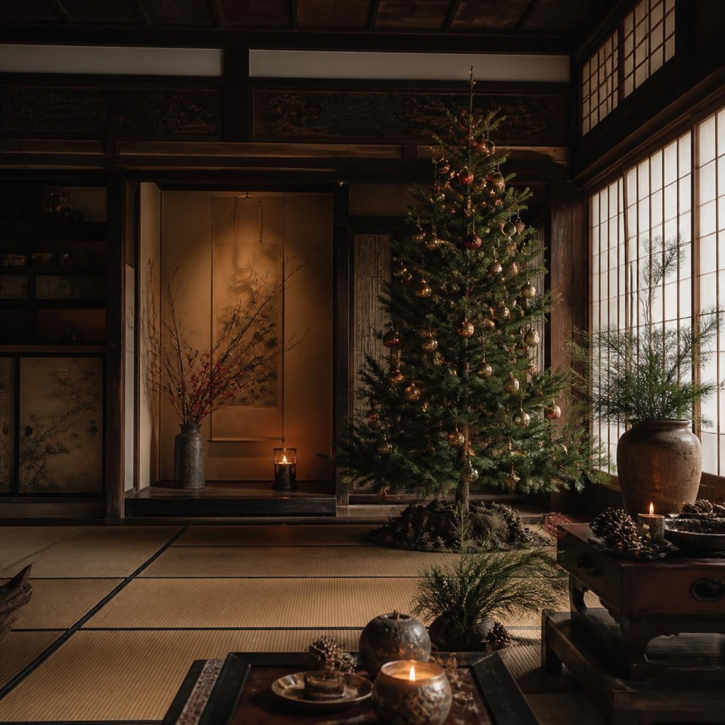 和室のクリスマス10枚セット|Traditional Japanese Christmas Room 10 Sheets