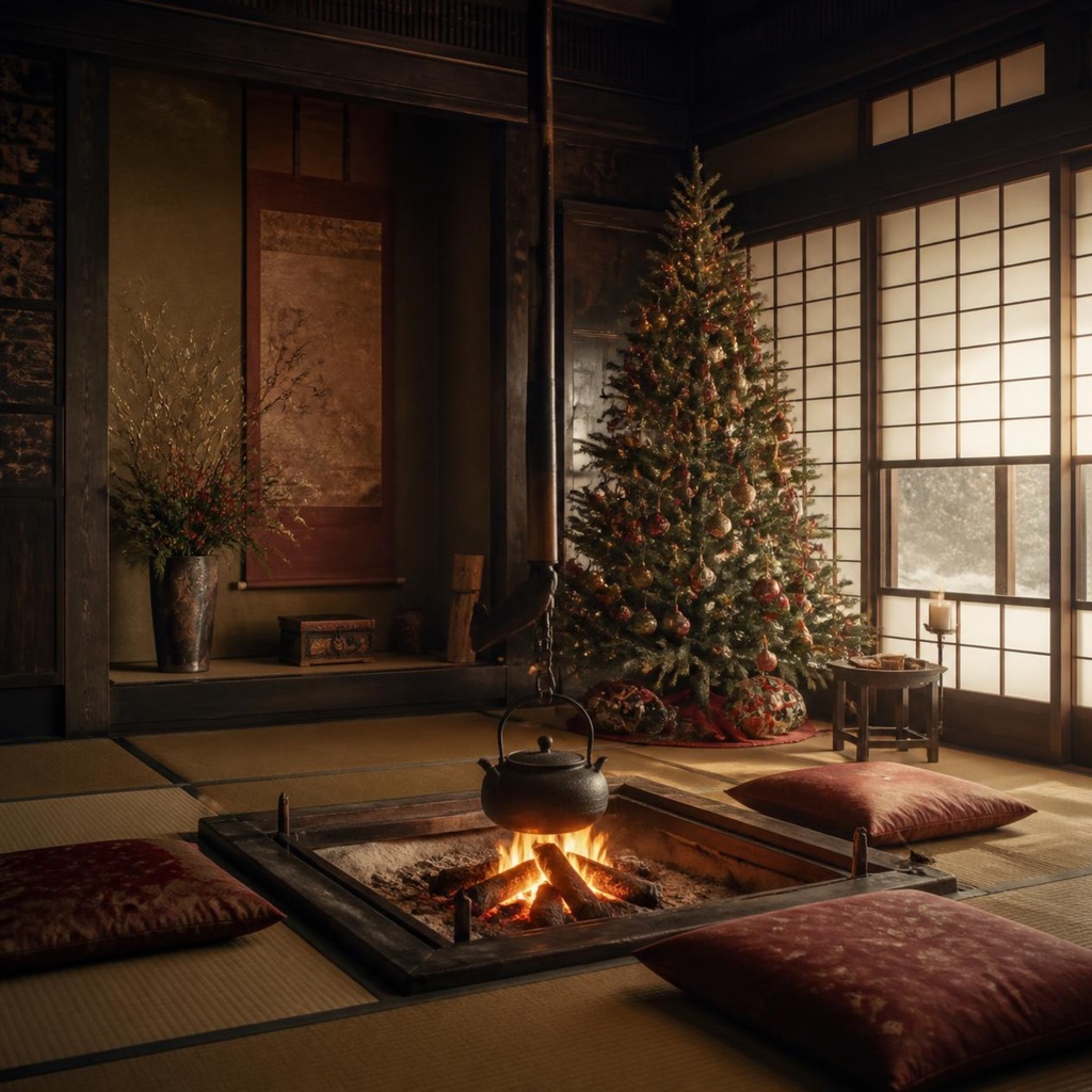 和室のクリスマス10枚セット|Traditional Japanese Christmas Room 10 Sheets