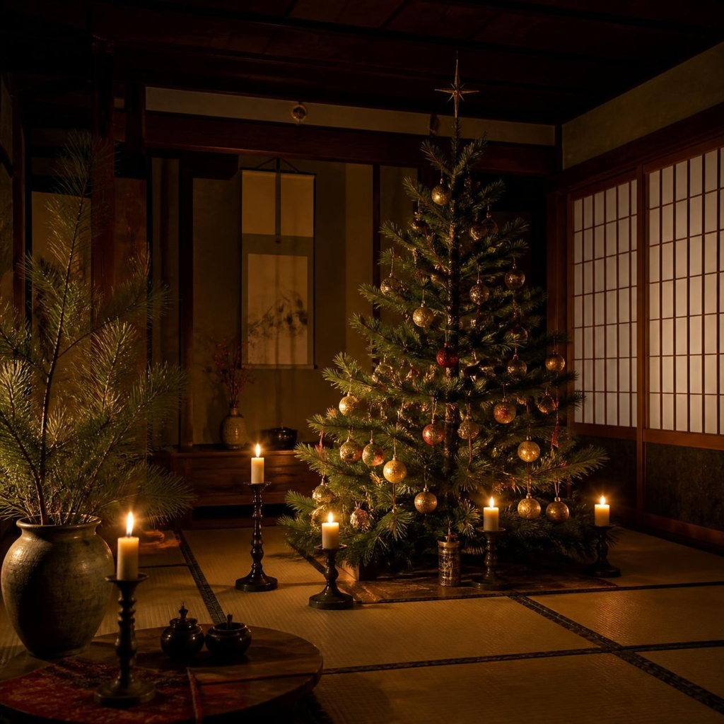 和室のクリスマス10枚セット|Traditional Japanese Christmas Room 10 Sheets