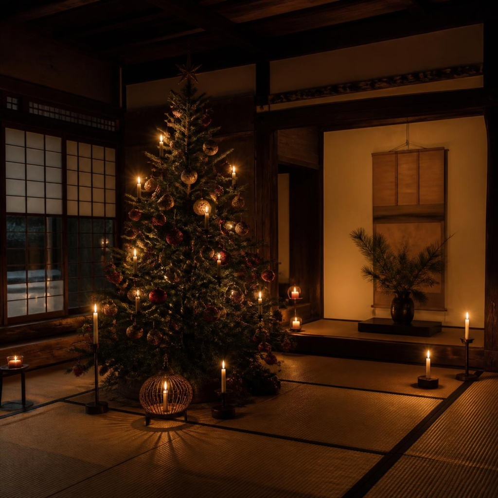 和室のクリスマス10枚セット|Traditional Japanese Christmas Room 10 Sheets