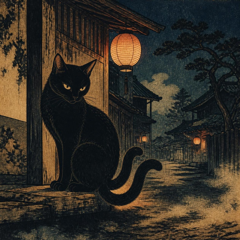 猫又絵巻5枚|Bakeneko — Traditional Japanese Yokai 5sheets