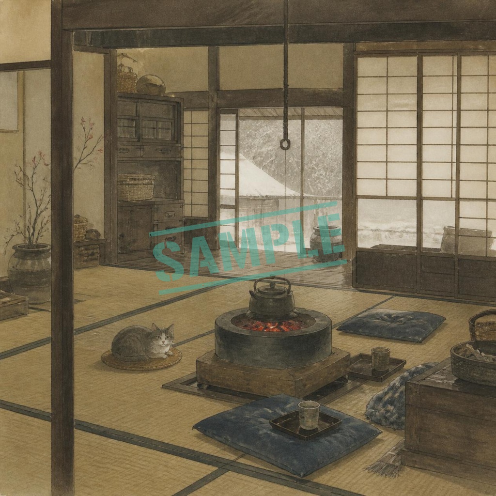 猫と日本風景10枚セット|Japanese Scenes with Cats 10sheets