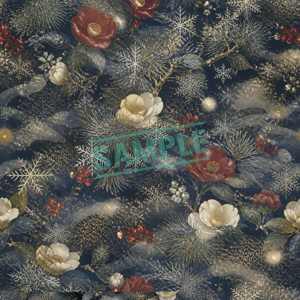 蒼いクリスマス10枚セット|Blue Winter Night Digital Paper 10sheets