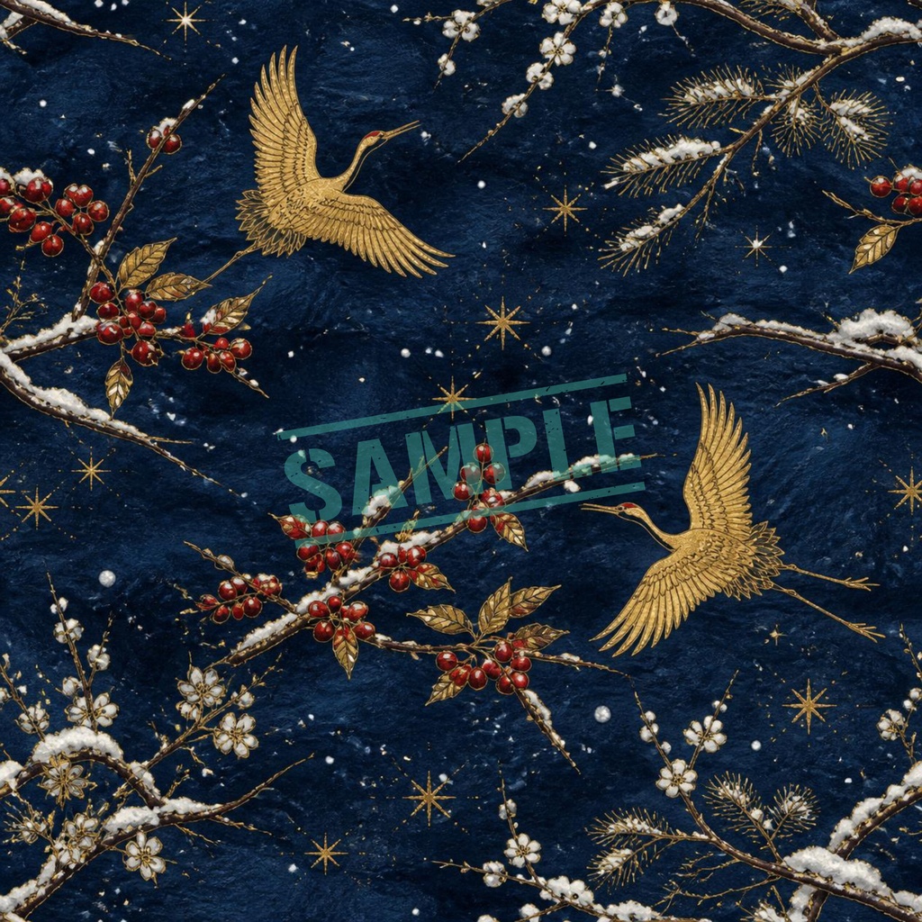 蒼いクリスマス10枚セット|Blue Winter Night Digital Paper 10sheets