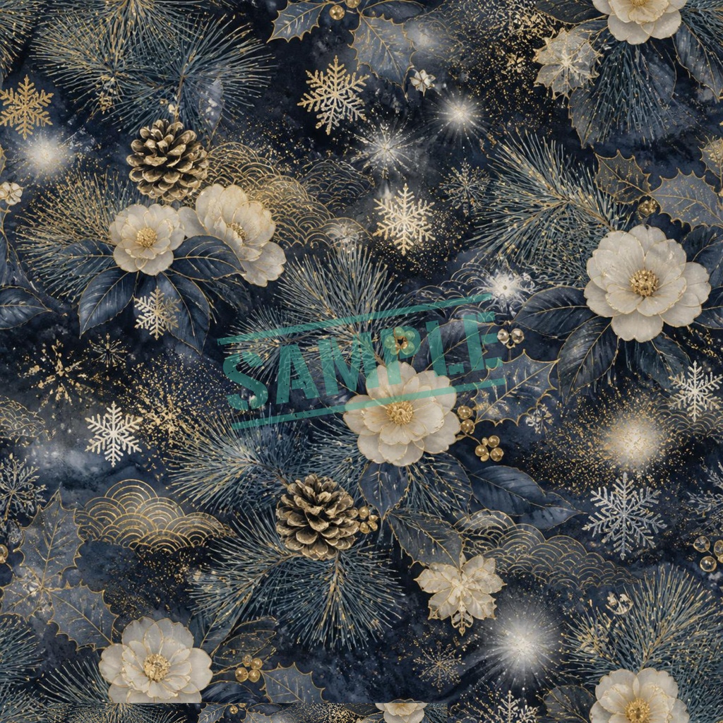 蒼いクリスマス10枚セット|Blue Winter Night Digital Paper 10sheets