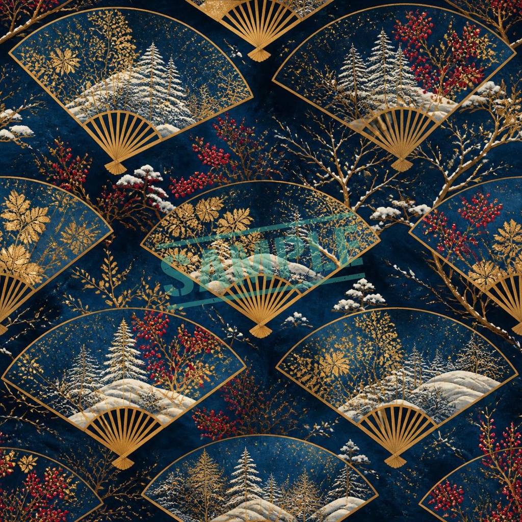 蒼いクリスマス10枚セット|Blue Winter Night Digital Paper 10sheets