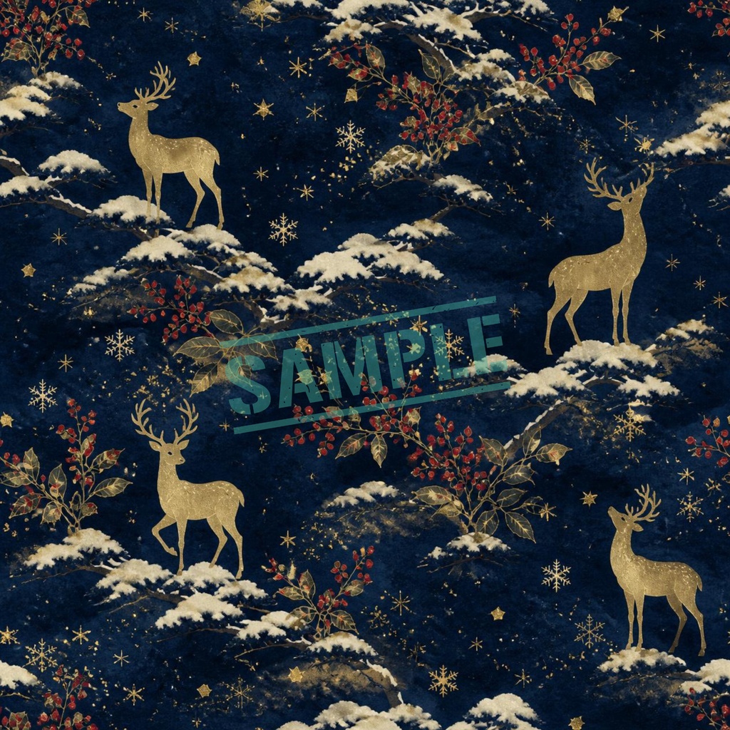 蒼いクリスマス10枚セット|Blue Winter Night Digital Paper 10sheets