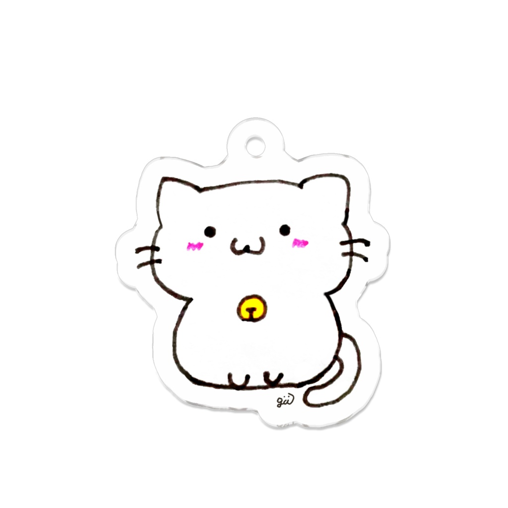 白猫「ちりん🔔」アクリルキーホルダー(ノーマルver)