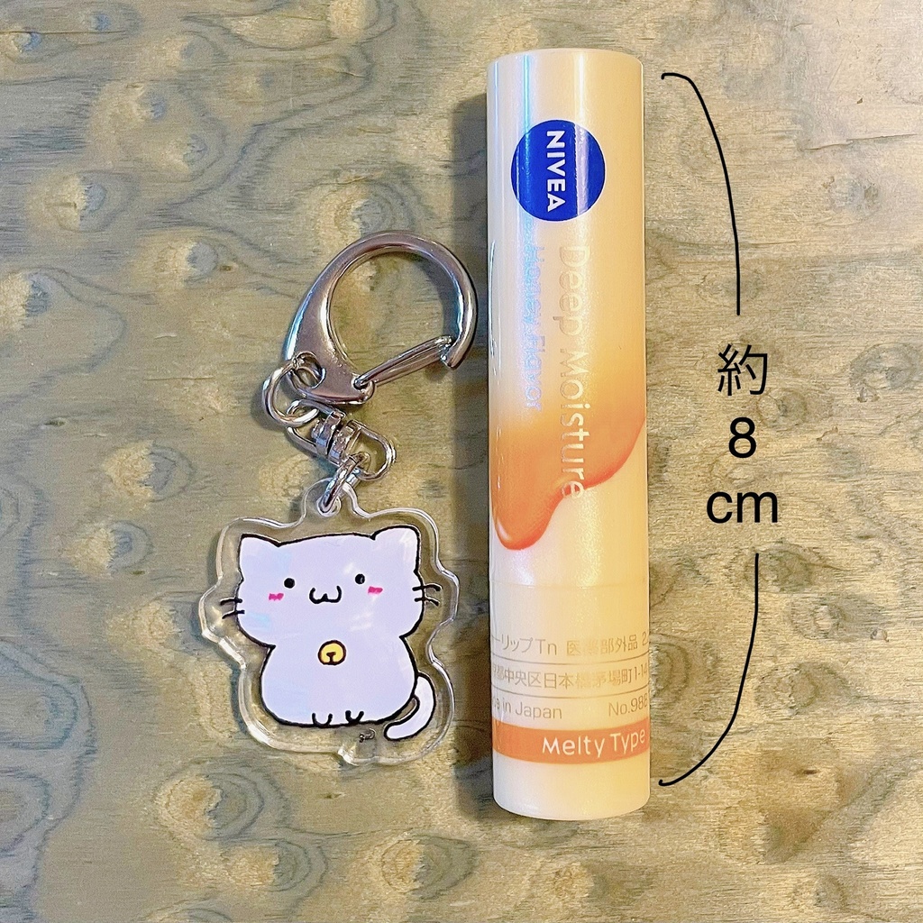 白猫「ちりん🔔」アクリルキーホルダー(ノーマルver)