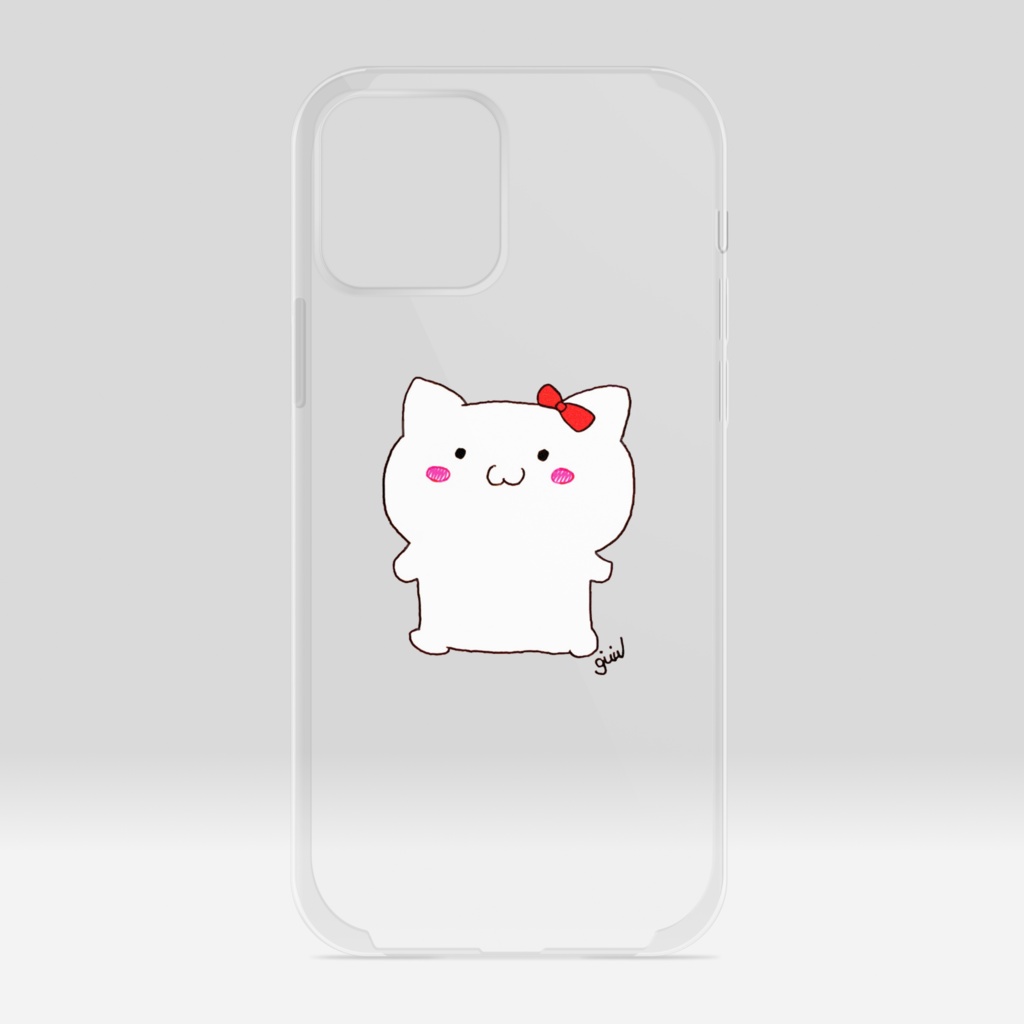 人間っぽい猫「おちょう🎀」クリアiPhoneケース(ノーマルver)
