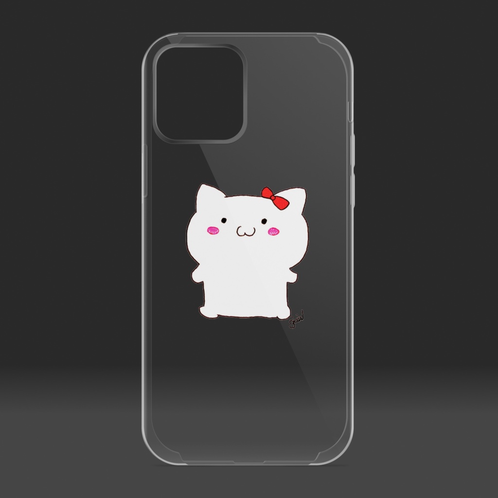 人間っぽい猫「おちょう🎀」クリアiPhoneケース(ノーマルver)