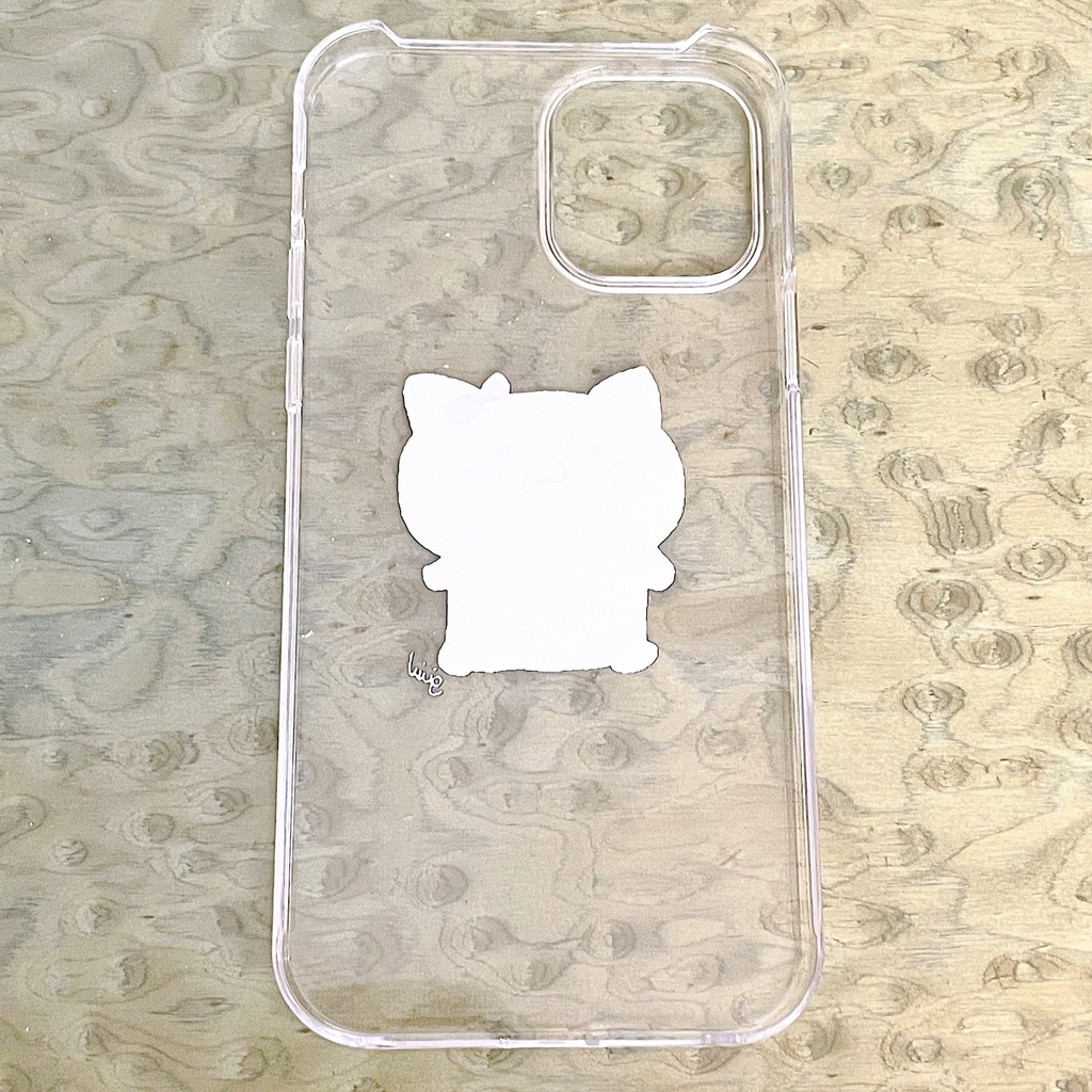 人間っぽい猫「おちょう🎀」クリアiPhoneケース(ノーマルver)