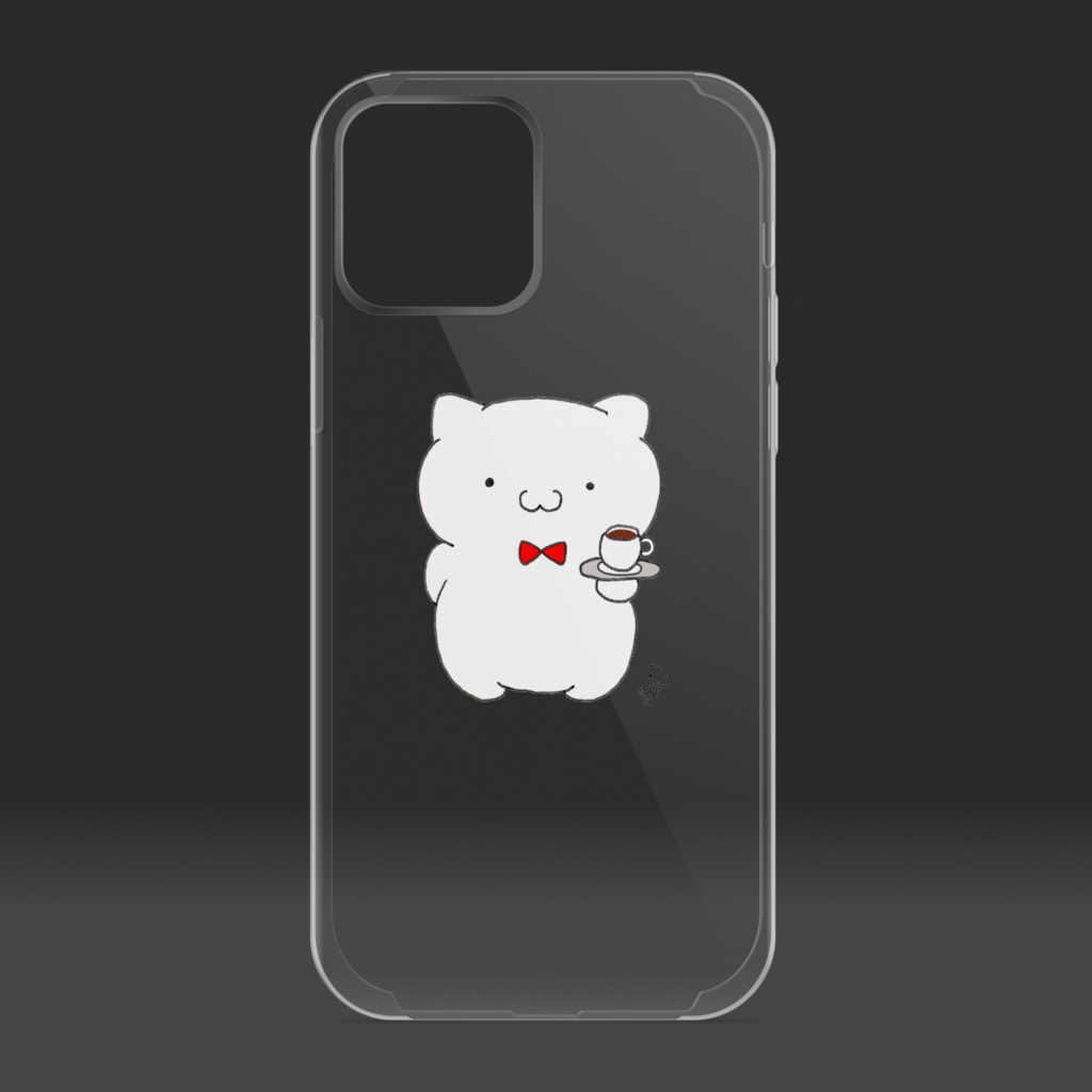 猫バーテンダー「ぼんぼん」クリアiPhoneケース(ノーマルver)
