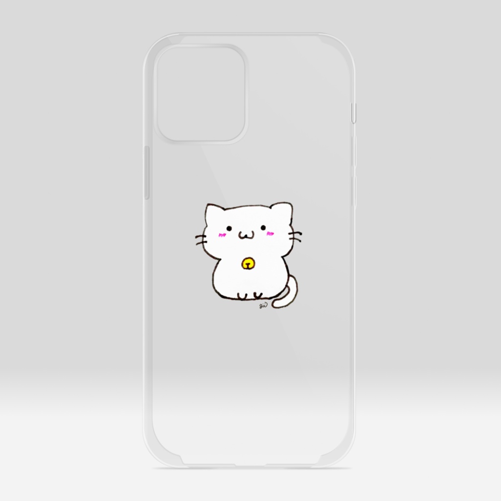 白猫「ちりん🔔」クリアiPhoneケース(ノーマルver)