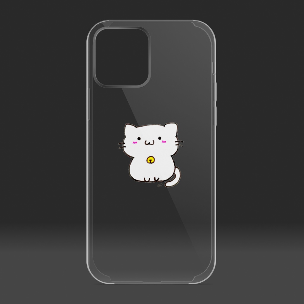 白猫「ちりん🔔」クリアiPhoneケース(ノーマルver)