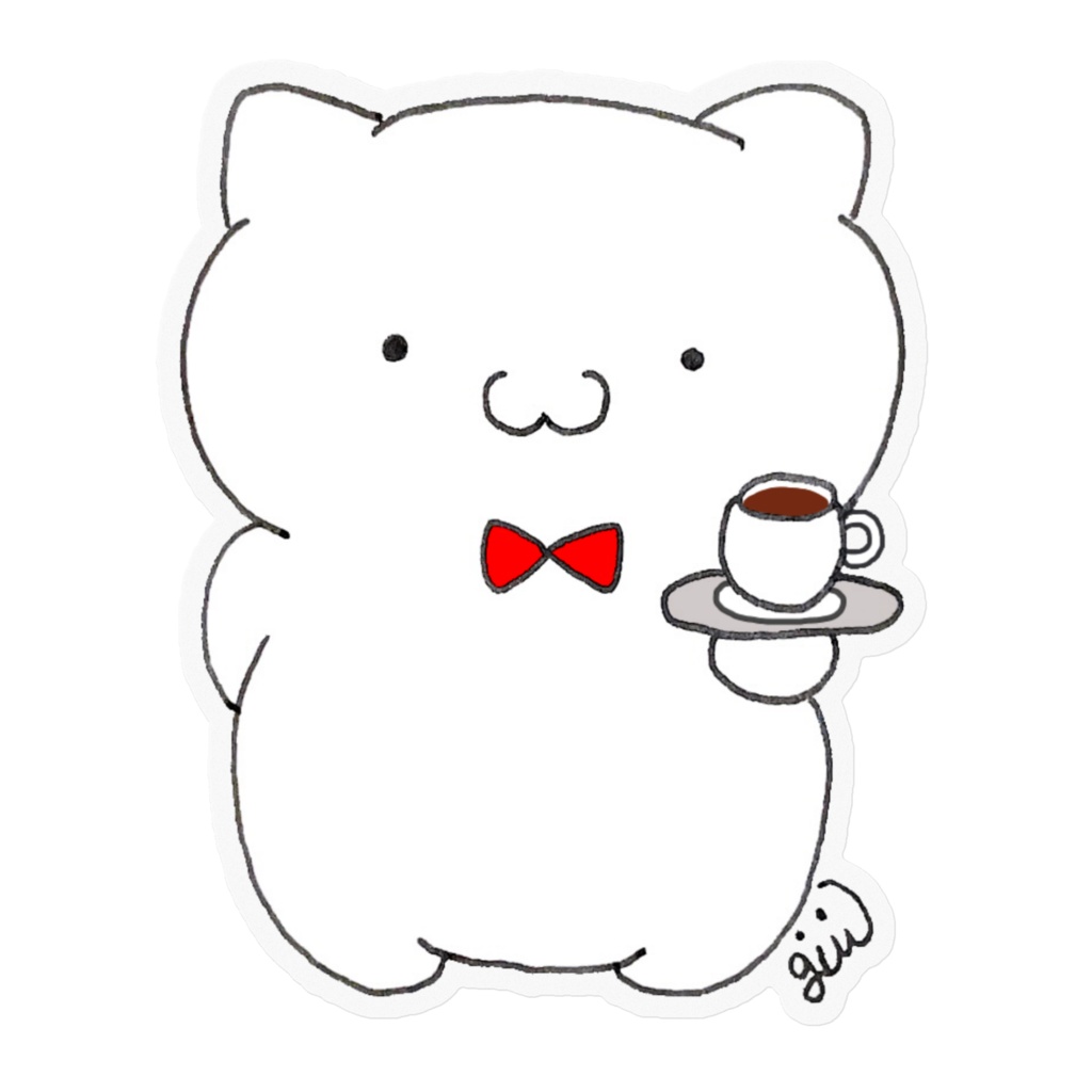 猫バーテンダー「ぼんぼん」【大】クリアステッカー(ノーマルver)