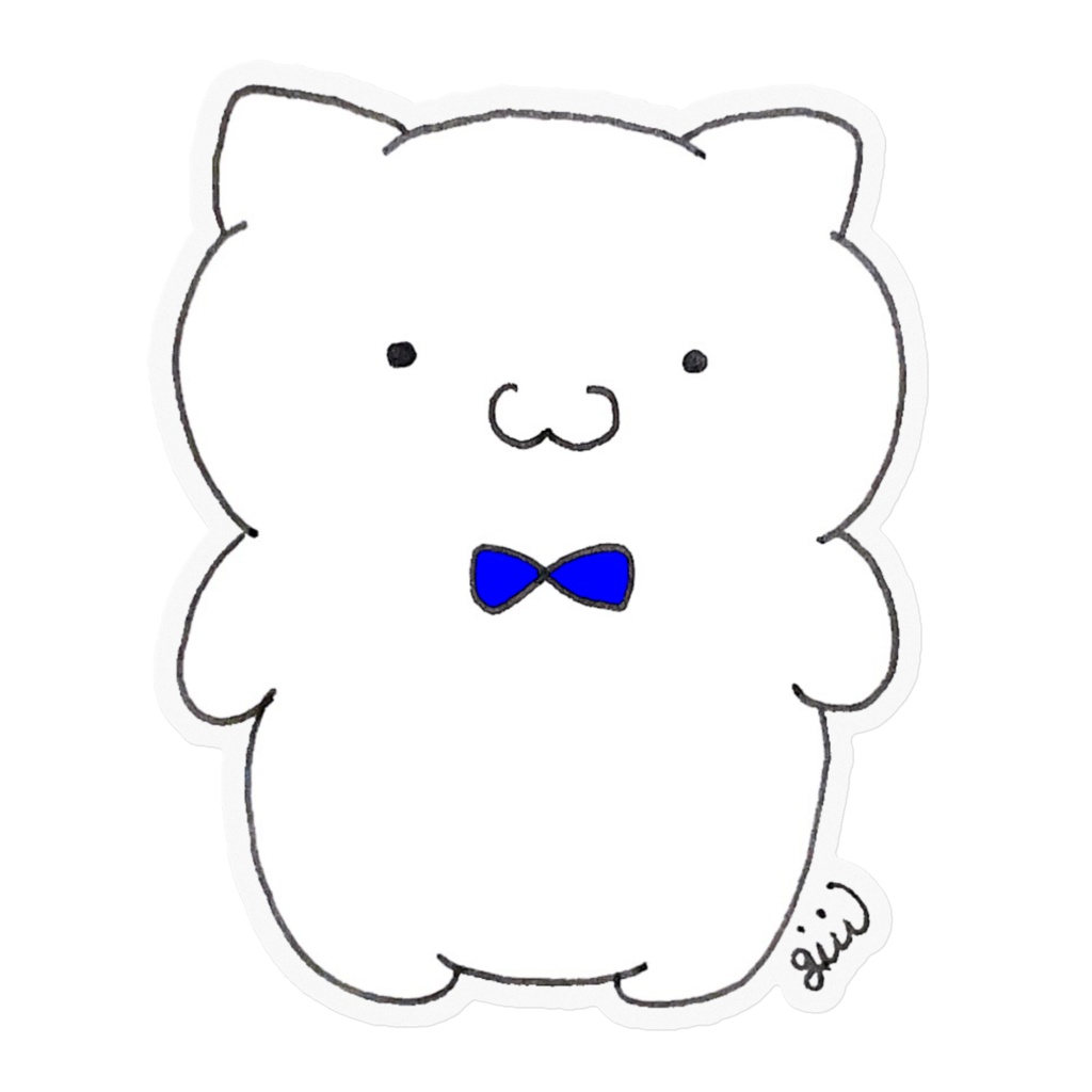 猫バーテンダー「ぼんぼんJr.」【大】クリアステッカー(ノーマルver)