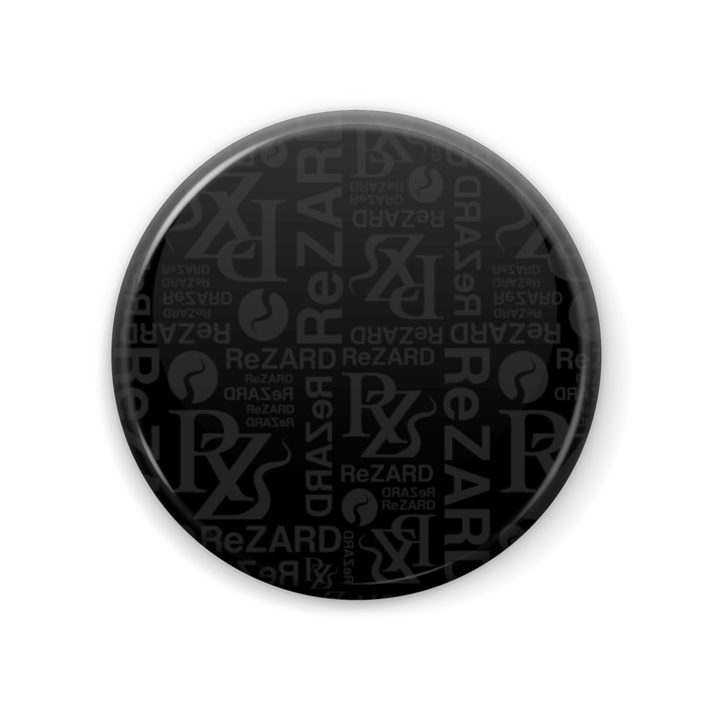 缶バッジ 57mm〈 黒 〉総柄モノトーン