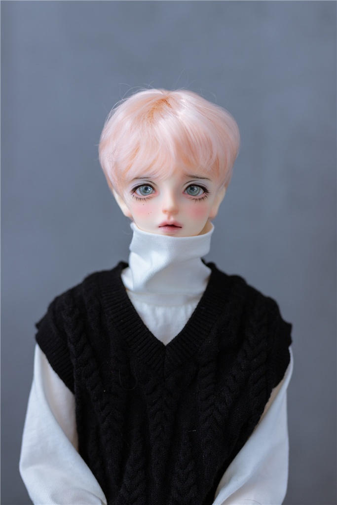 ドールウィッグ 6〜7インチ ロングヘア カール シルバー SD BJD