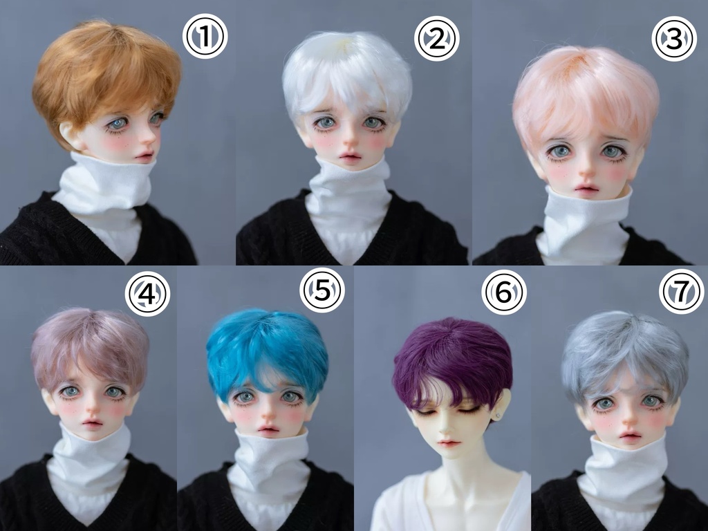 【カカ星球】【6-7inch】ドールウィッグ ナチュラルショート